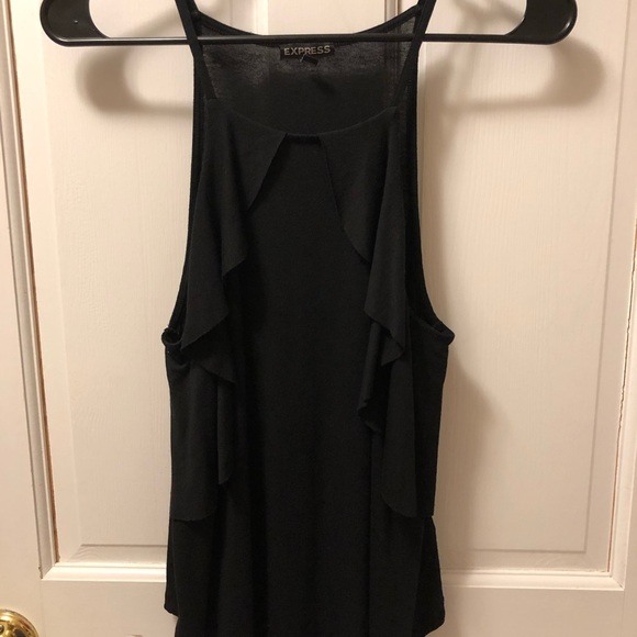 Express Ruffled Black Tank Top - Picture 2 of 3